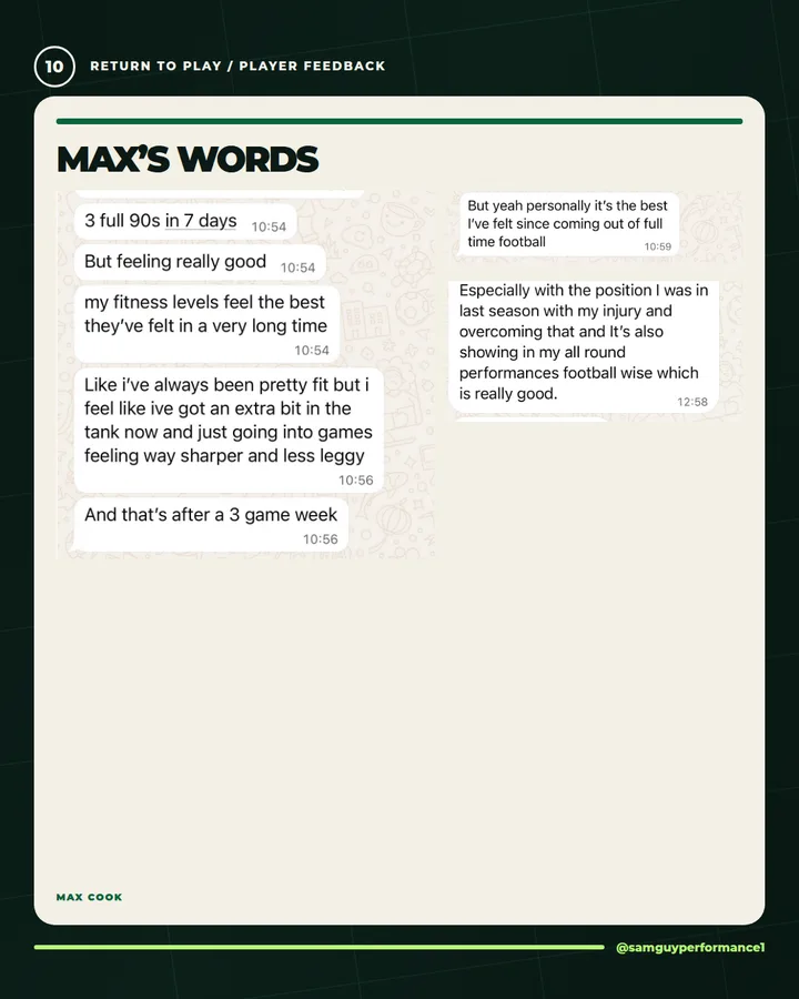 Max Cook feedback